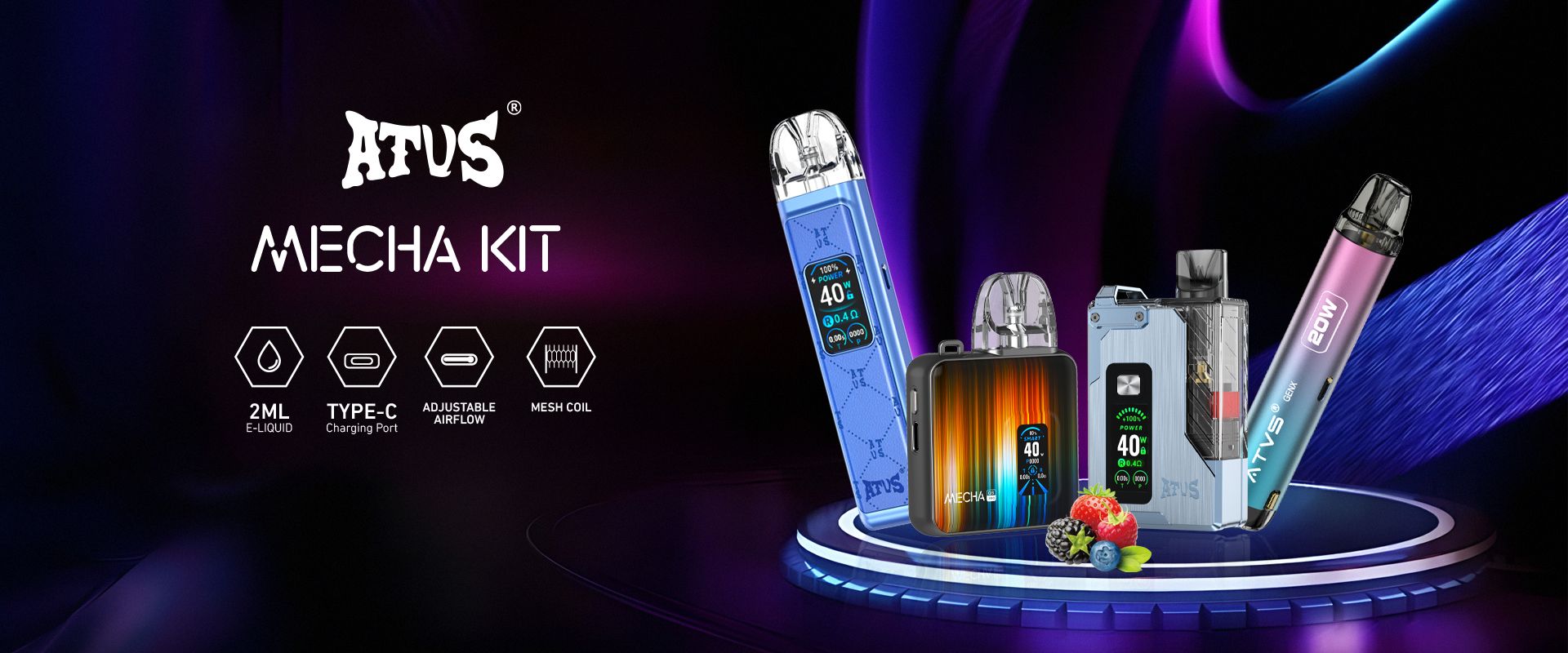 ATVS Vape | บุหรี่ไฟฟ้าแบบใช้แล้วทิ้ง Disposable Vapes พอตแบบเติมได้ Refillable Pods 25000, 30000, 40000, 45000 พัฟ with best price