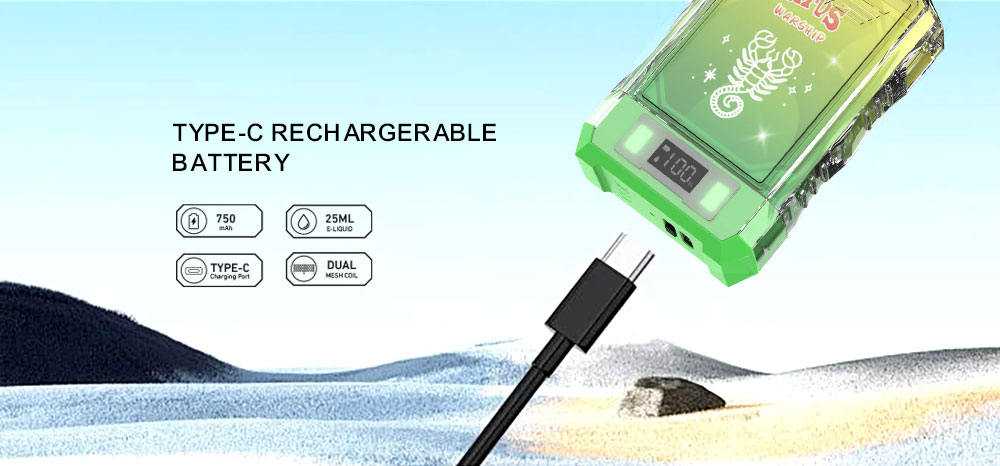 DE015 บุหรี่ไฟฟ้าแบบใช้แล้วทิ้ง 18000 Puffs พร้อมหน้าจอแสดงผล LED และการไหลเวียนอากาศที่ปรับได้ ATVS Vape