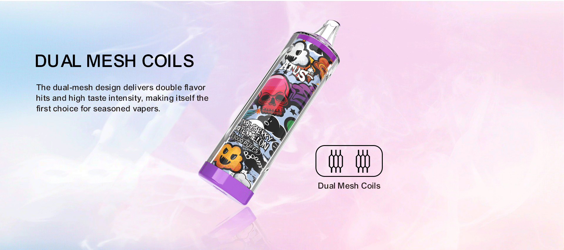 DE018 13000 Puffs บุหรี่ไฟฟ้าแบบใช้แล้วทิ้งพร้อมระบบชาร์จไฟ ATVS Vape