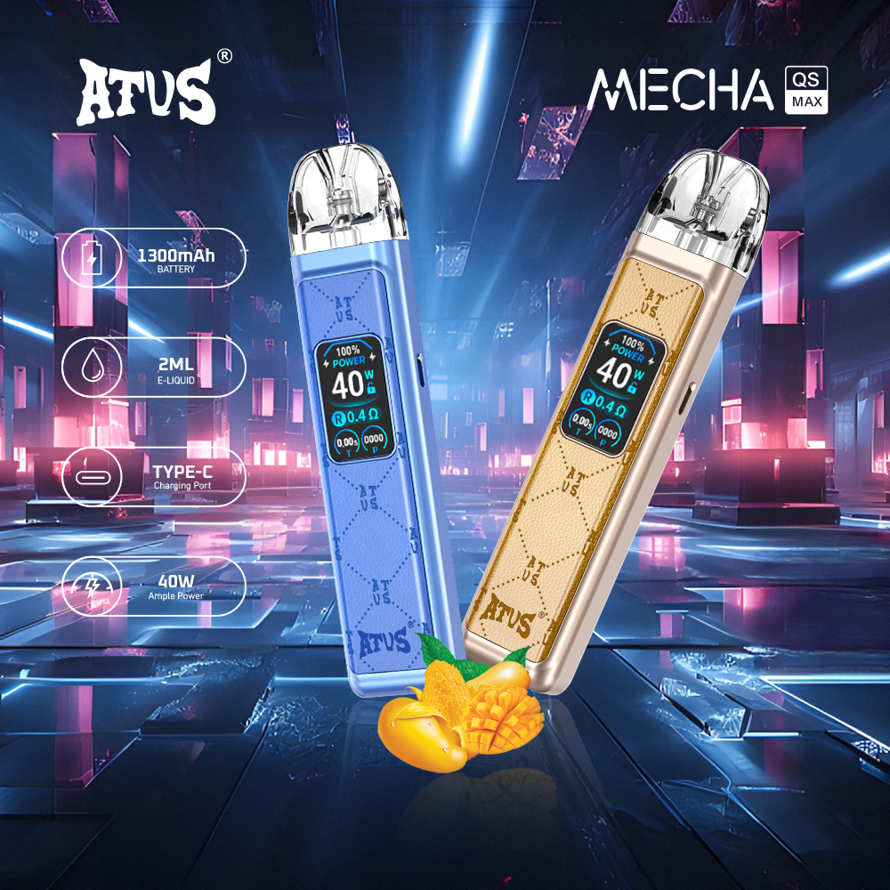 ชุดอุปกรณ์ระบบพอตแบบเติมได้ ความจุสูง ATVs 1300mAh คลังสินค้า EU แบบใช้แล้วทิ้ง Vaper E บุหรี่ไฟฟ้าแบบแสดงผล ราคาถูก จัดส่งฟรี ปิดระบบพอต vape