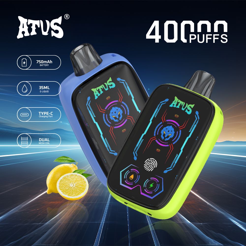 บุหรี่ไฟฟ้าแบบใช้แล้วทิ้ง 40000 พัฟ พร้อมหน้าจอเต็ม ชาร์จไฟได้ และปรับการไหลเวียนอากาศได้ โรงงานโดยตรง ATVS Dual Mesh Coil Vape ตลาด จัดหาขายส่งปากกา vape ฟรีจากออสเตรเลีย