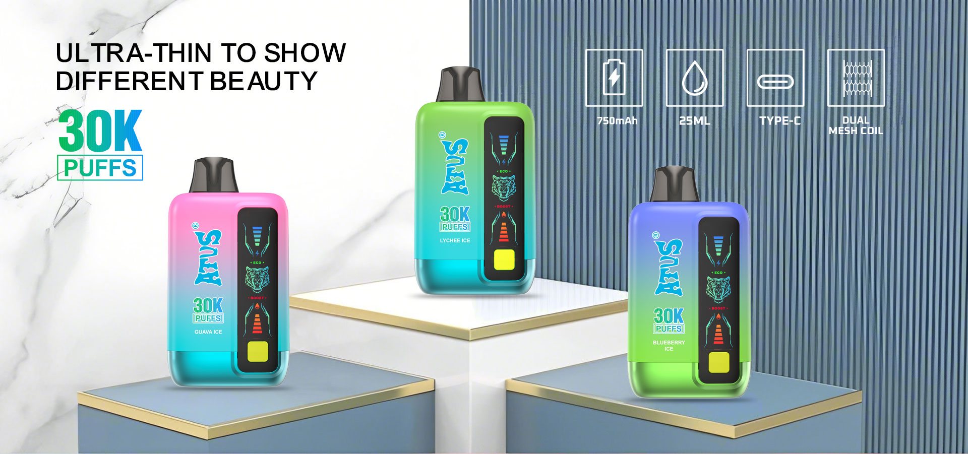 DE026 บุหรี่ไฟฟ้าแบบใช้แล้วทิ้ง 30000 พัฟ พร้อมหน้าจอแสดงผล LED และการไหลเวียนอากาศที่ปรับได้ ATVS Vape